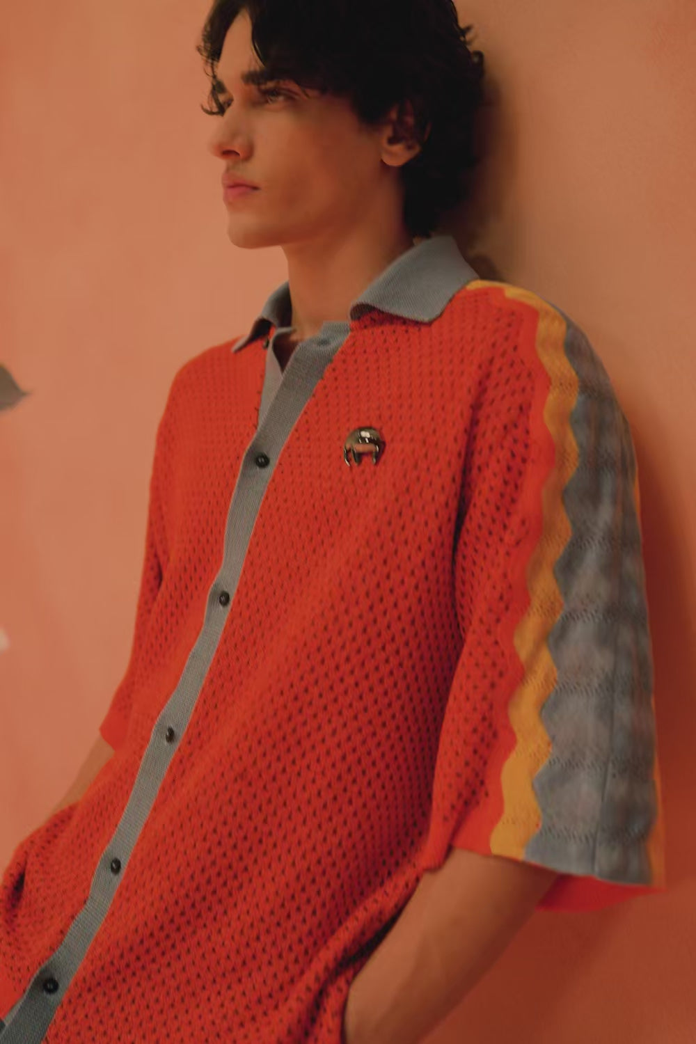 Rorange SnaiSwirl Mesh-Knit Shirt – close-up video capturing the intricate beaded mesh-knit craftsmanship | Shivan & Narresh