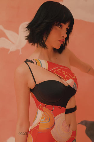 Younail Cut-Out Trikini – video highlighting the asymmetrical cut-out details and sculpted fit | Shivan & Narresh