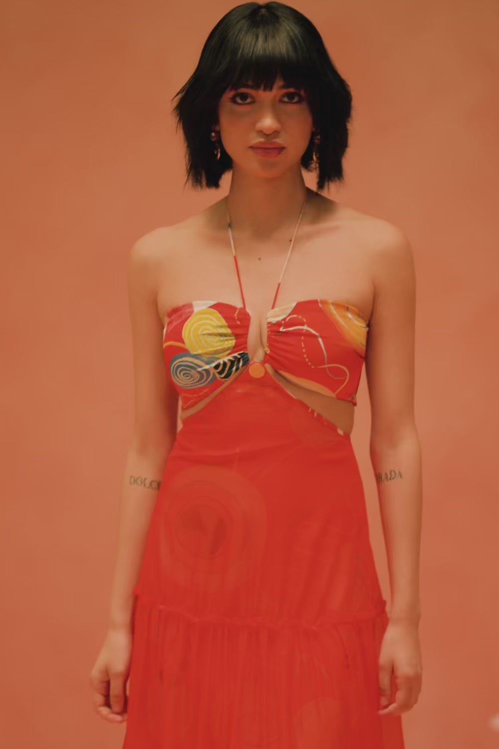 Younail Soleil Tiered Dress – video of the bustier bodice and artisanal tiered construction | Shivan & Narresh