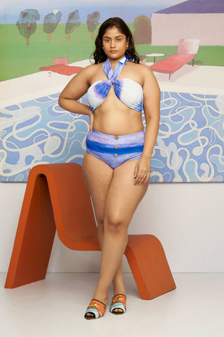 Shivan and Narresh Maru Ombre Bikini; Multi Colour; Women Halter Neck Swimwear; Swimwear Set
