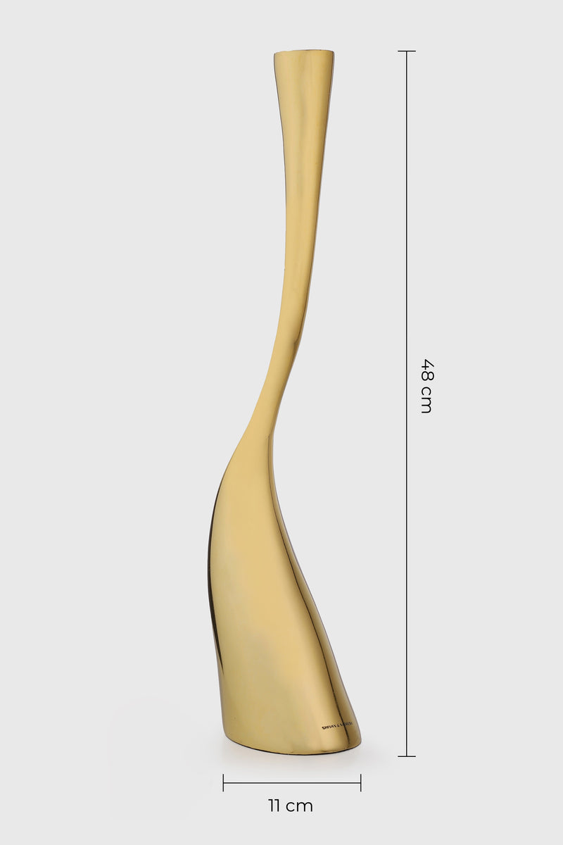Gold Swirl Candle Holder - Tall