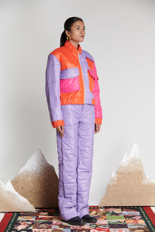 Colour-blocked Puffer Jacket