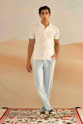 Shivan and Narresh Jaiscape Blue Trouser; Men Trouser; Resortwear Trouser; Pastel Colours