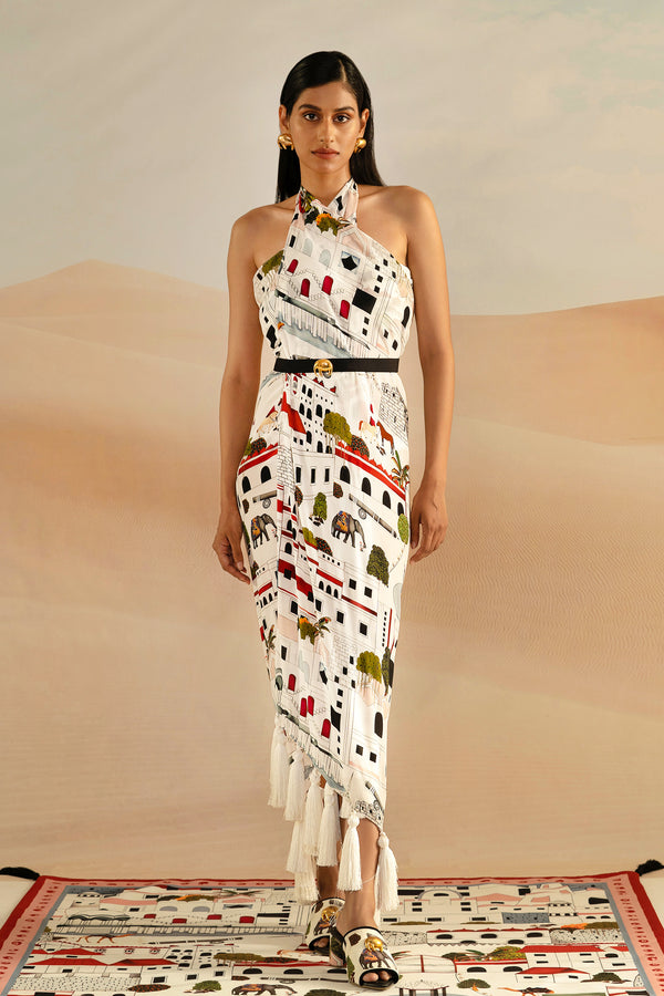 Shivan and Narresh Jaiscape Printed Paneyo; Multi Colour; Women Cover-up or Sarong; 