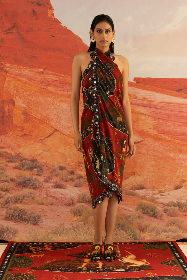 Shivan and Narresh Wilding Embroidered Paneyo; Multi Colour; Women Cover-up or Sarong;